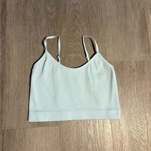 Light Blue Ribbed Crop Top
